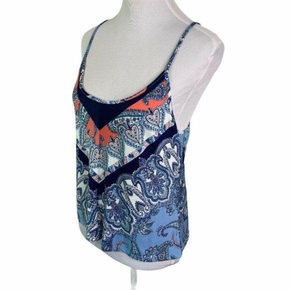 In Bloom By Jonquill Blue Floral Lace Trim Cami - Picture 4 of 8